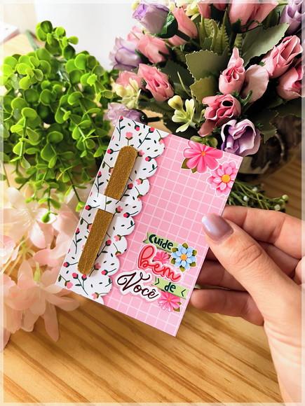 Card com Mini Lixa - Brinde Clientes