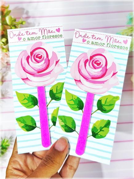 Card com Mini Lixa Personalizada Dia das Mães