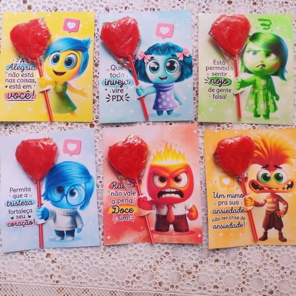 Card com Pirulito Emoções Divertidamente