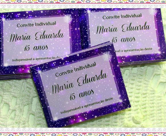 Convite Individual Tema Galáxia