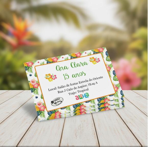 Convite Individual Tema Hawaii