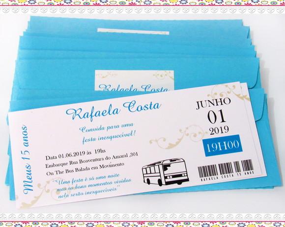 Convite Ingresso - Passagem de Ônibus