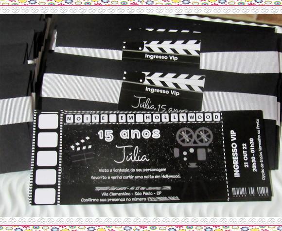 Convite Personalizado Ingresso Cinema