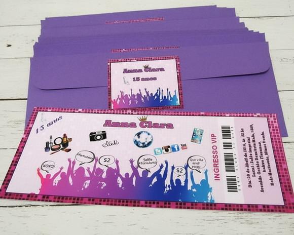 Convite Personalizado Ingresso Balada