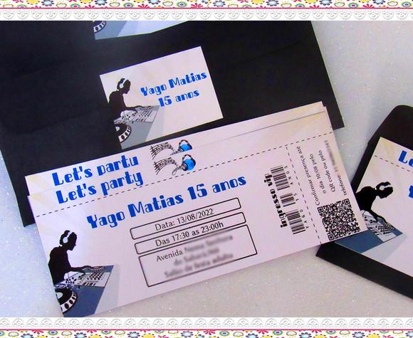 Convite Personalizado Ingresso Balada