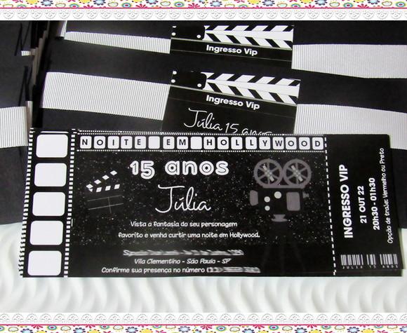 Convite Personalizado Ingresso Cinema