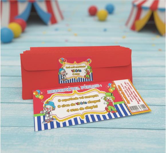 Convite Personalizado Ingresso de Circo Patati Patatá