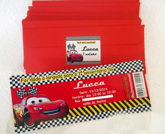 Convite Personalizado Ingresso de Carros