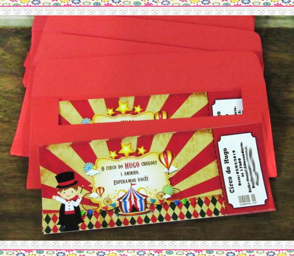 Convite Personalizado Ingresso de Circo Vintage