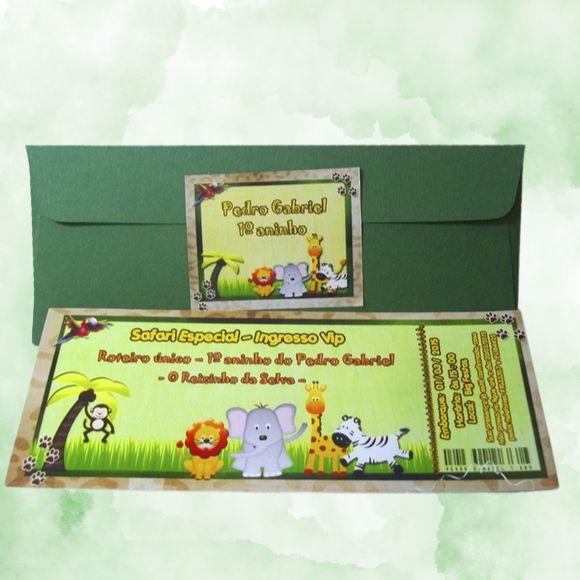 Convite Personalizado Ingresso Safari