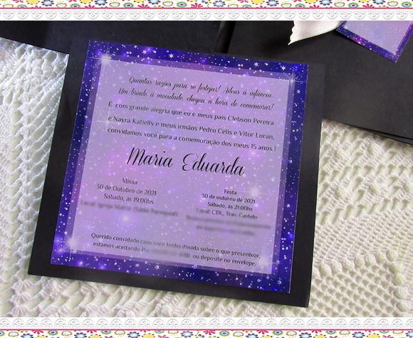 Convite Personalizado Tema Galáxia