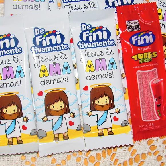 Envelope com Bala Fini Brinde Cristão