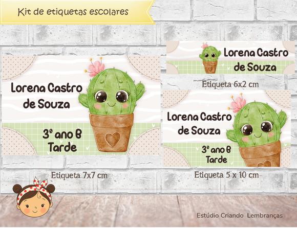 Etiquetas Escolares Cactos