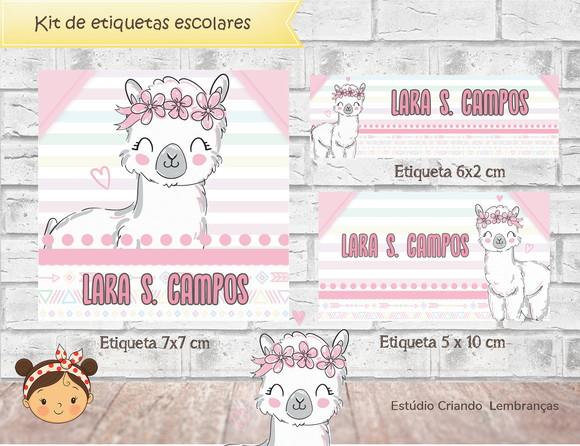 Etiquetas Escolares Lhama