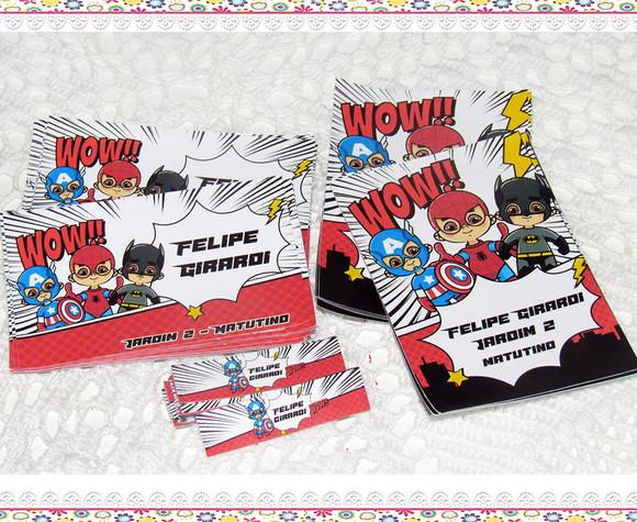 Etiquetas Escolares Personalizada Super Heróis