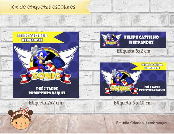 Etiquetas Escolares Sonic