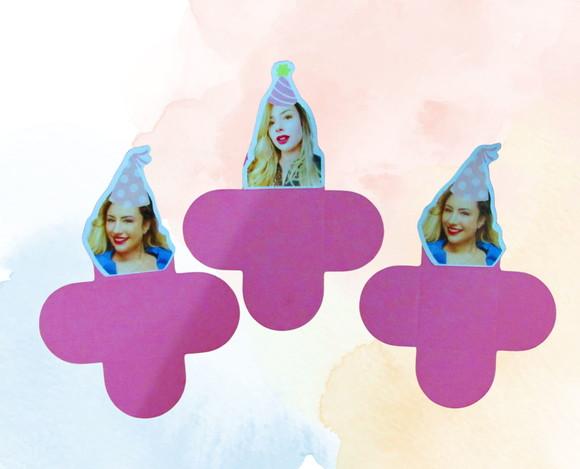 Forminha para Docinhos Personalizada Carinha de Festa
