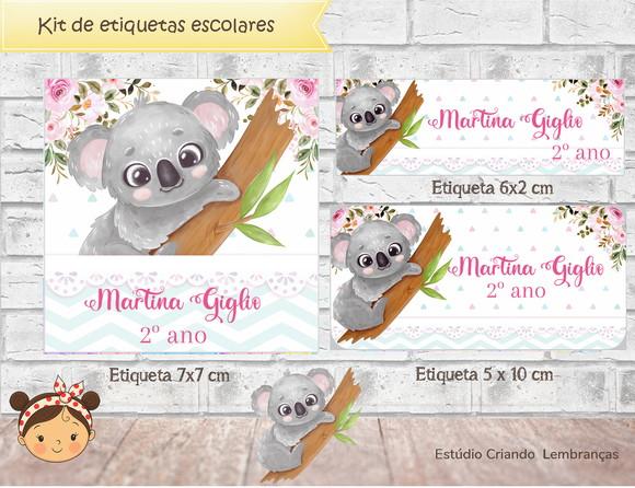 Kit Etiquetas Escolares Coala