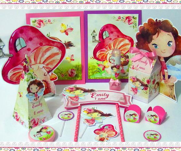 Kit Festa em Casa : É Só Um Bolinho - Bosque das Fadas