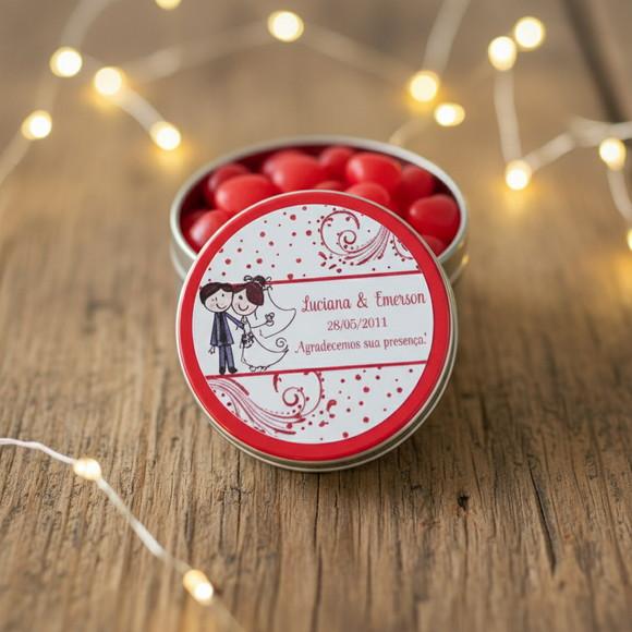 Latinha Personalizada com Balinhas Casamento