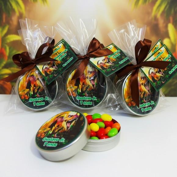 Latinha Personalizada com Balinhas Dinossauro
