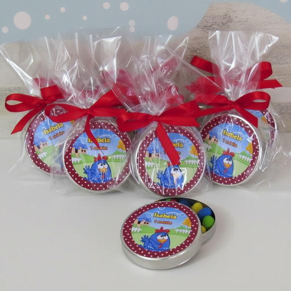 Latinha Personalizada com Balinhas Galinha Pintadinha