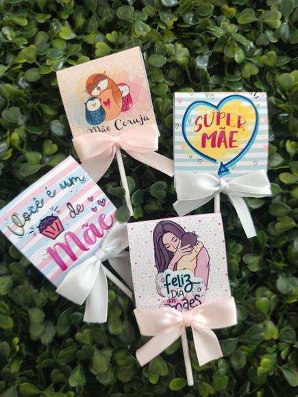 Pirulito com Capinha Personalizada Dia das Mães