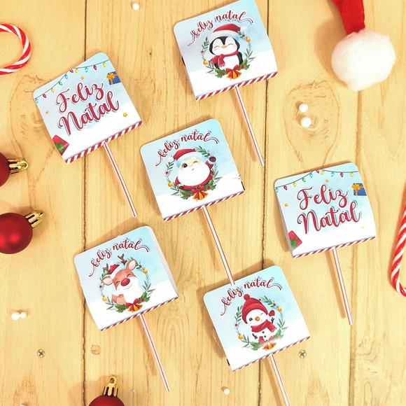 Pirulito com Capinha Personalizada Natal