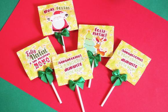 Pirulito com Capinha Personalizada Natal