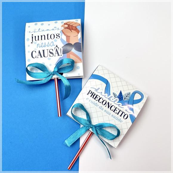 Pirulito com Capinha Personalizada Novembro Azul