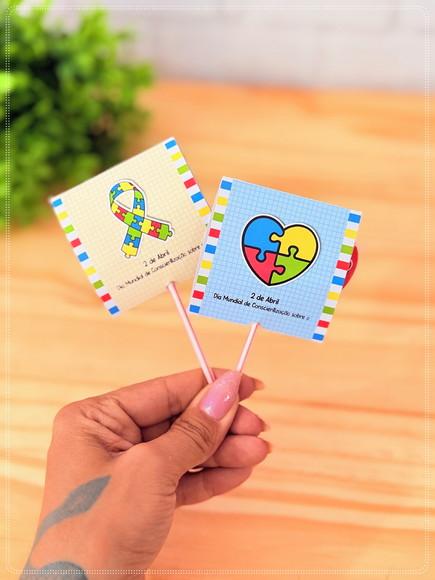 Pirulito Personalizado Brinde Conscientização do Autismo