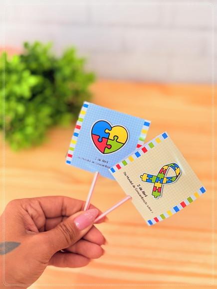 Pirulito Personalizado Brinde Conscientização do Autismo