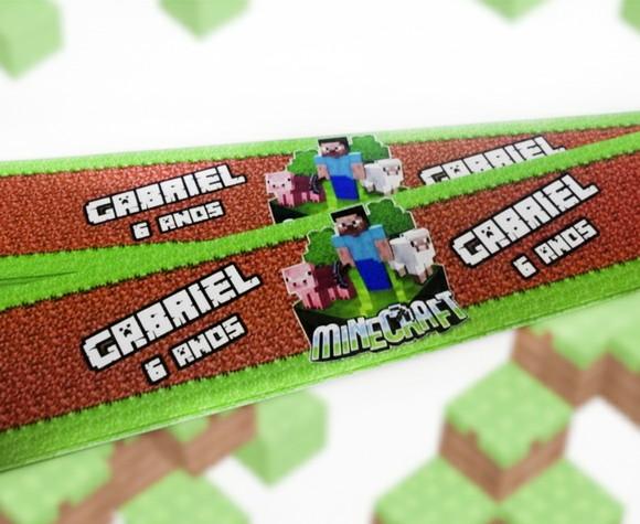 Rótulo Garrafinha de Refrigerante ou Água Minecraft