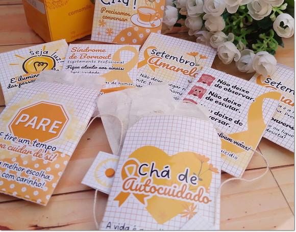 Sachê de Chá Personalizado Brinde Setembro Amarelo