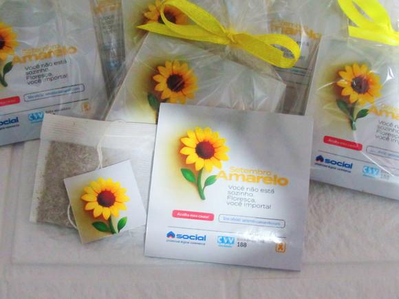 Sachê de Chá Personalizado Brinde Setembro Amarelo