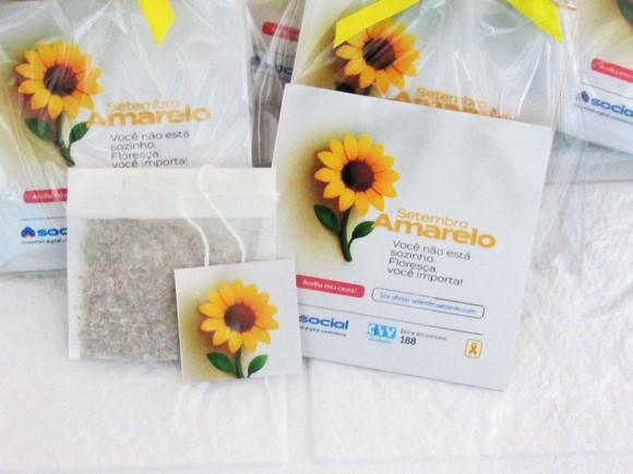 Sachê de Chá Personalizado Brinde Setembro Amarelo