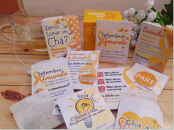Sachê de Chá Personalizado Brinde Setembro Amarelo
