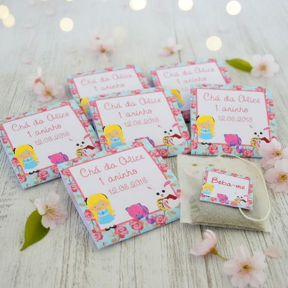Sachê de Chá Personalizado Chá de Bebê Alice