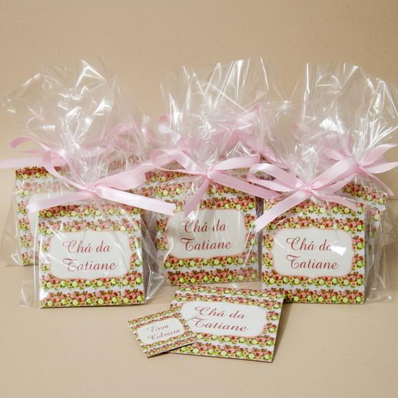 Sachê de Chá Personalizado Chá de Cozinha Floral