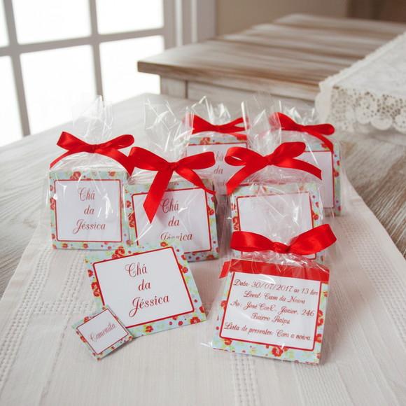 Sachê de Chá Personalizado Chá de Cozinha Floral