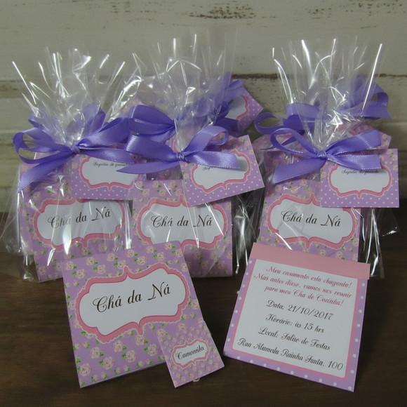 Sachê de Chá Personalizado Floral Lilás