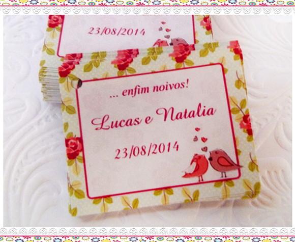 Tag para Lembrancinha Casal Passarinhos