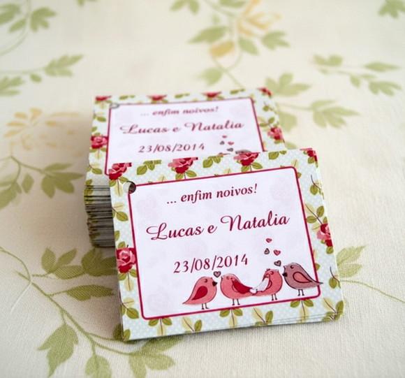 Tag para Lembrancinha Casal Passarinhos
