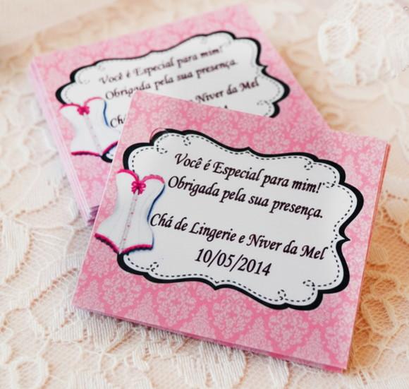 Tag para Lembrancinha Chá de Lingerie