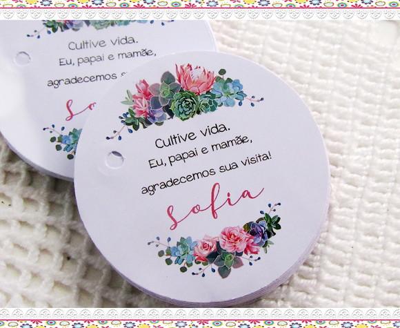 Tag para Lembrancinha Floral