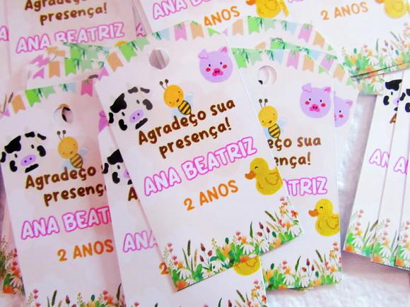 Tag para Lembrancinha Fazendinha Menina