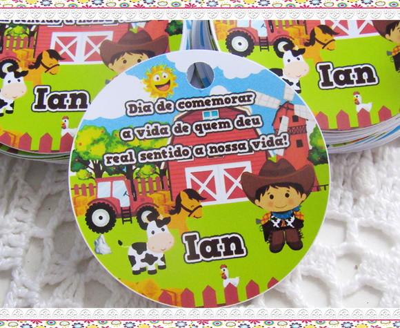 Tag para Lembrancinha Fazendinha