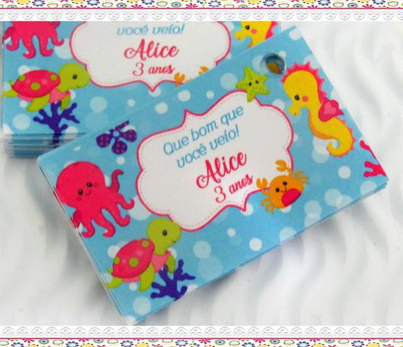 Tag Personalizada Fundo do Mar