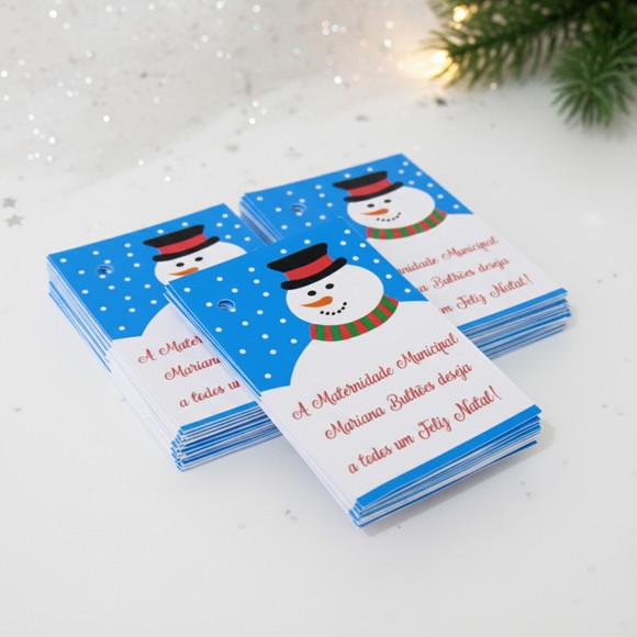 Tag Personalizada para Lembrancinha Boneco de Neve