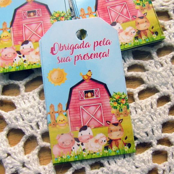 Tag Personalizada para Lembrancinha Fazendinha Menina